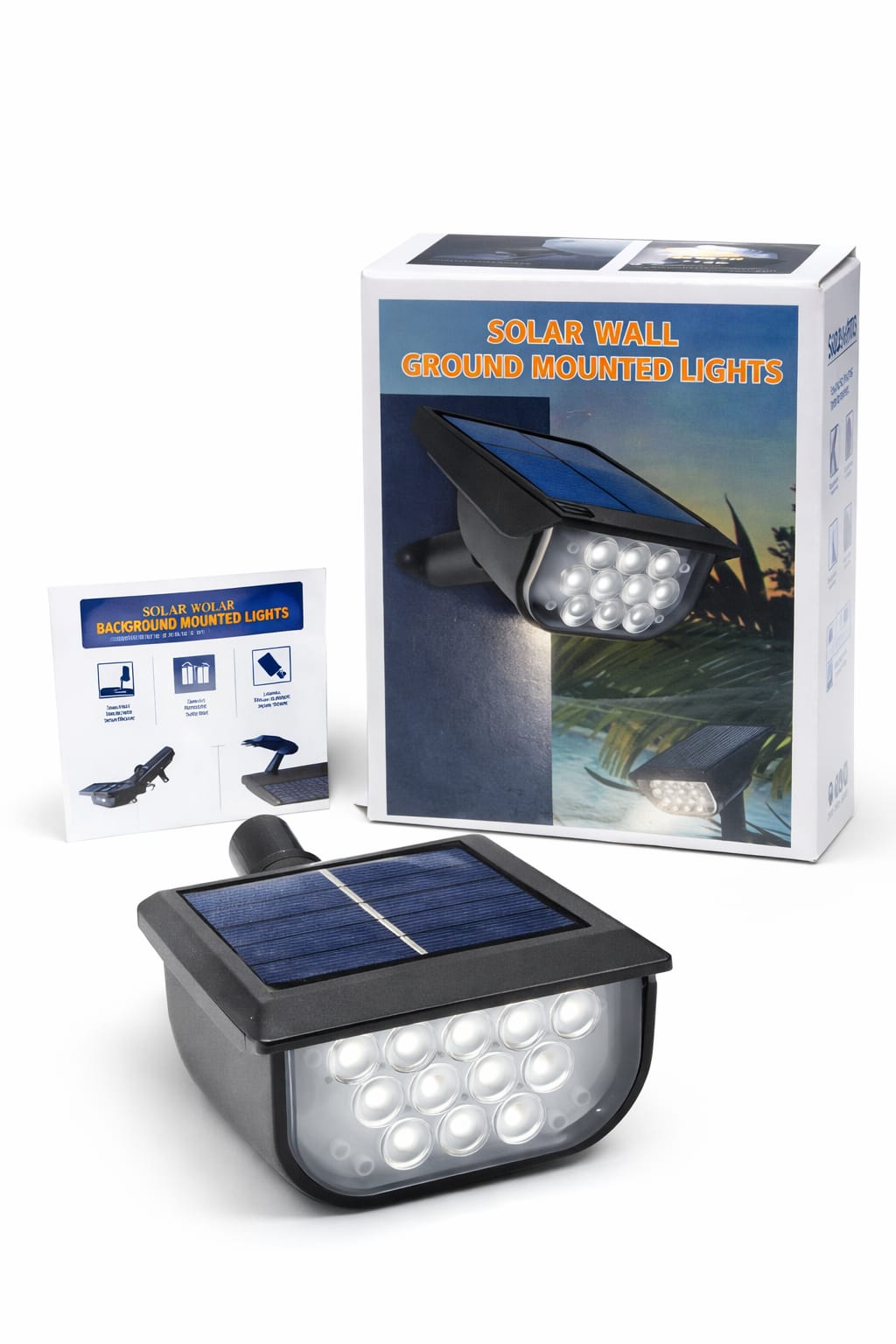 Solare LED-Wand- und Bodenleuchte mit 12 LEDs
